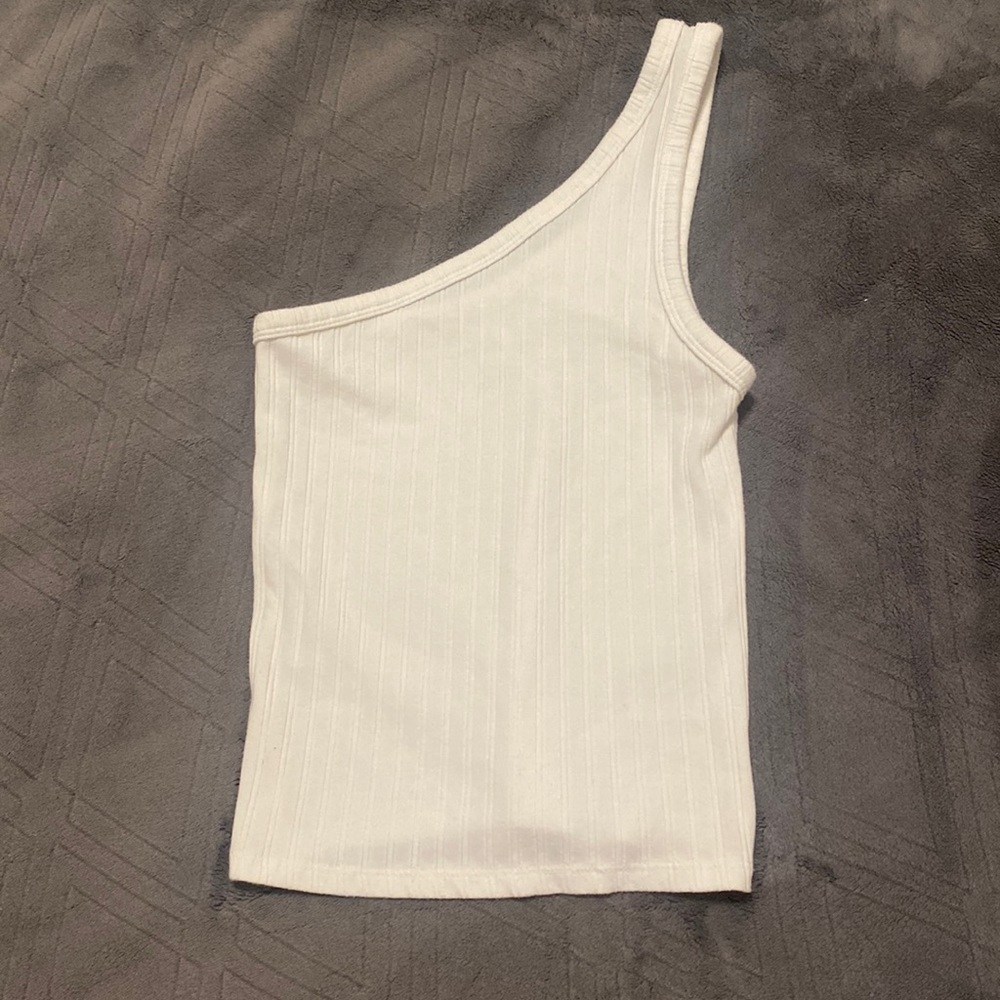 American eagle cream white top lined & one shoulder size XS